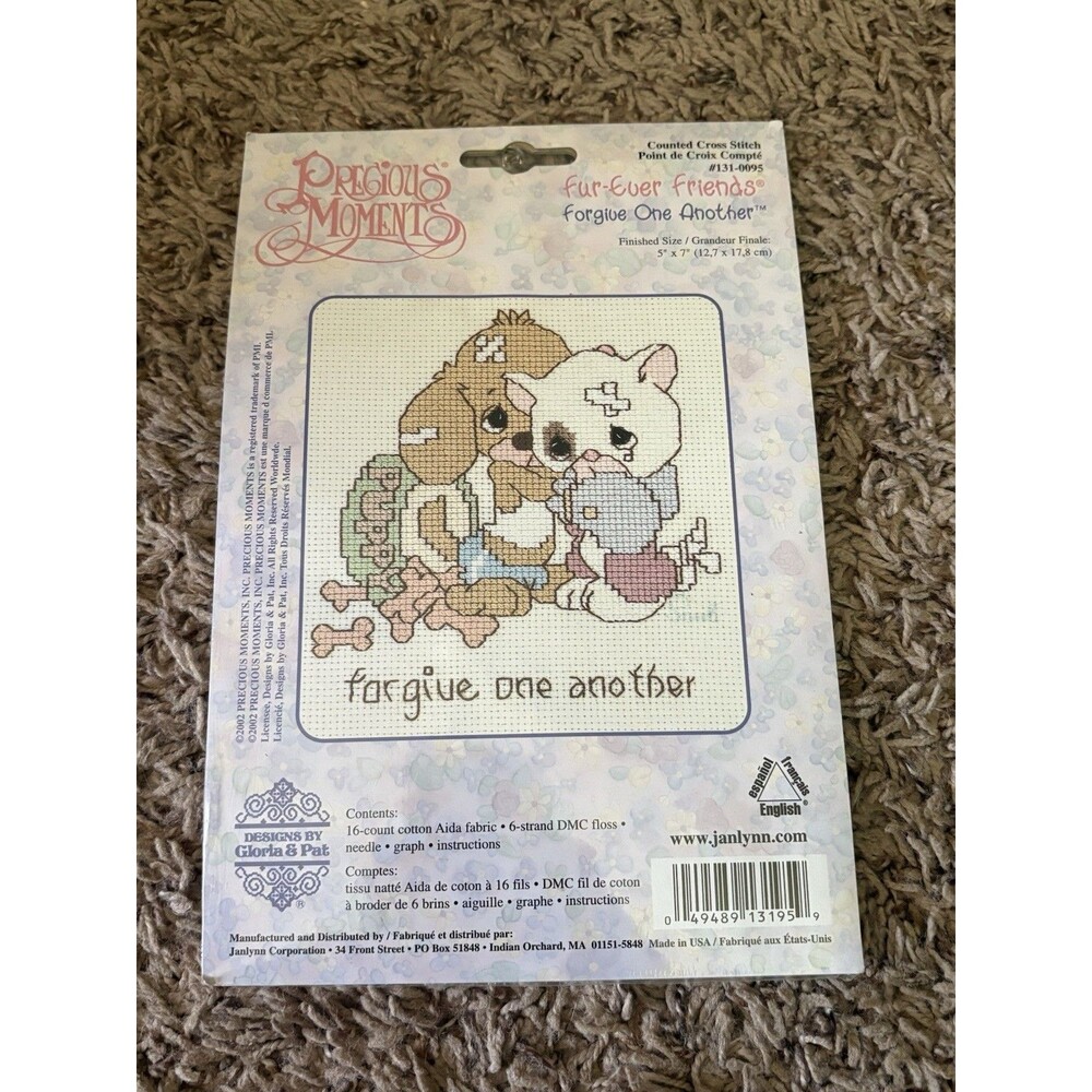 Precious Moments Forgive One Another Counted Cross Stitch Kit 5x7 #131-95 16ct